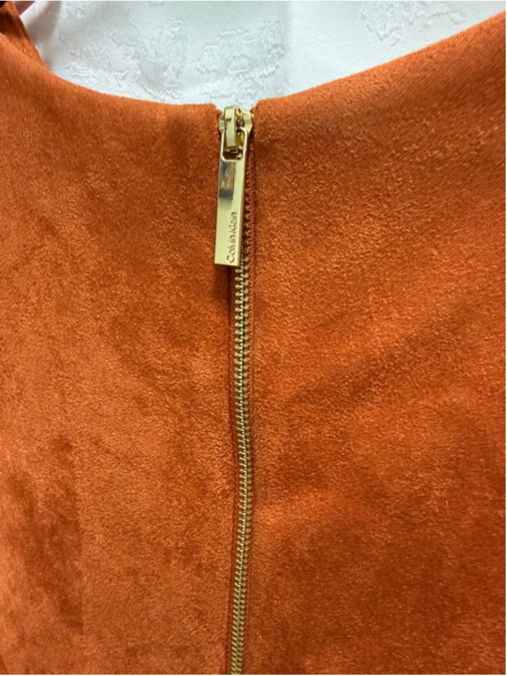 Women's Calvin Klein Rust Faux Suede Sheath Dress Size 10 - Picture 6 of 6